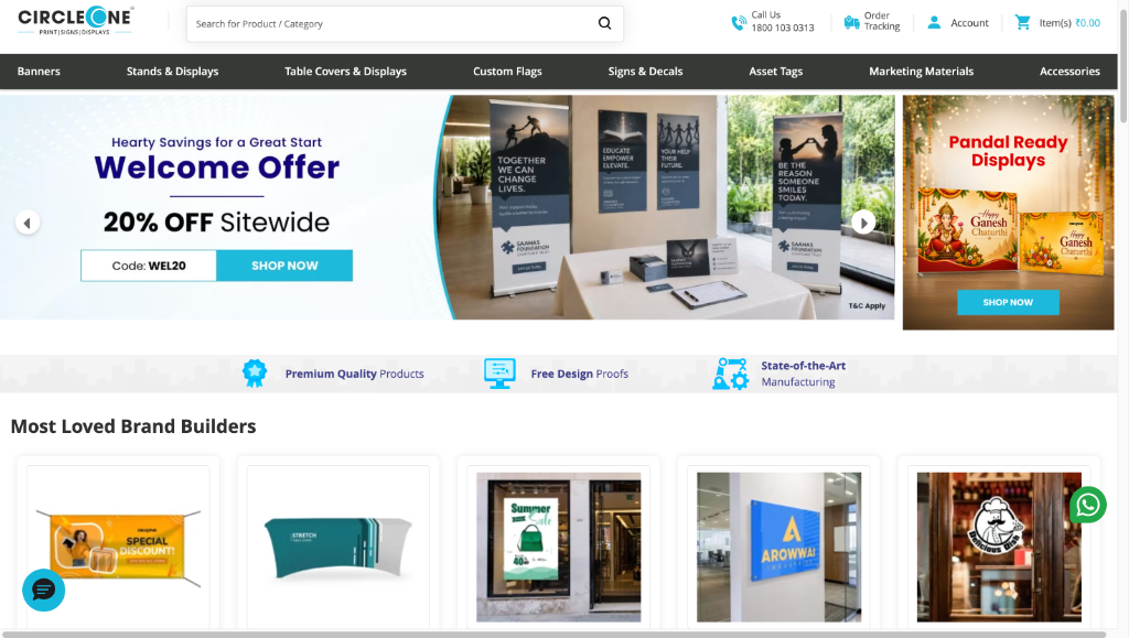 CircleOne E-Commerce and Signs Website Preview